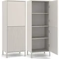 Schrank KAMARO 2DK SLIM/LIGHT CASHMIR Latten geriffelte Front + Classic - Beige
