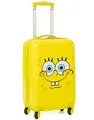 SPONGEBOB SQUAREPANTS Kabinenkoffer für Kinder und Erwachsene | Frauen und Teenager Gelber Charakter Kleiner Hartschalen-Trolley mit ausziehbarem Griff | Spongebob Merchandise Geschenke