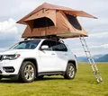 VEVOR Dachzelt mit Hartschale Autozelt für 2–3 Personen, zusammenklappbares Hartschalen-Dachzelt mit Teleskopleiter (150 kg belastbar) Matratze, aus Oxford-Gewebe wasserdicht für Jeep SUV Van Pickup