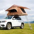 VEVOR Dachzelt mit Hartschale Autozelt für 2–3 Personen, zusammenklappbares Hartschalen-Dachzelt mit Teleskopleiter (150 kg belastbar) Matratze, aus Oxford-Gewebe wasserdicht für Jeep SUV Van Pickup