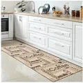 Carpetia Küchenläufer Küchenteppich Modern, rechteckig, Höhe: 5 mm, rutschhemmender Rücken, pflegeleicht, robust beige|braun 80 cm x 300 cm x 5 mm