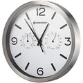 Bresser Funkuhr Wanduhr MyTime ND Thermo-Hygro mit geräuschlosem Funkuhrwerk, Edelstahlrahmen und Anzeige für Temperatur und Luftfeuchtigkeit, Weiß