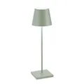 Zafferano, Poldina Pro Lampe, Kabellose, Wiederaufladbare Tischlampe mit Touch Control, Auch für den Außenbereich Geeignet, Dimmer, 2200-3000 K, Höhe 38 cm, Farbe Salbei