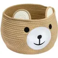 HMF 39021-30CM-28 Aufbewahrungskorb Versteckten Griffen Korb Kinderzimmer Baumwolle Bär 30 x 24 cm Honig