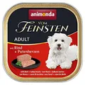 animonda vom Feinsten Hundefutter nass mit Rind + Putenherzen (22 x 150g), getreidefreies Hundefutter ohne Zucker, mit frischen, fleischigen Zutaten