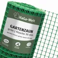 HaGa Gartenzaun aus Kunststoff - 1,2m Höhe | 1m Länge (Meterware) | grün | 30mm Masche - Stabiler Kunststoffzaun für Garten - Verwendung als Hundezaun, Hühnerzaun, Rankgitter, Kompostbegrenzung