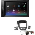 Pioneer DMH-A240DAB 2-DIN Autoradio Bluetooth DAB USB passend für Peugeot 107 2005-2014 schwarz