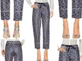 MONCLER Floral Print Tailored Silk Pants Trousers Seide Casual Hose Bottoms M