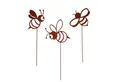UNUS GARDEN Gartenstecker Roststecker Bienen Rostdesign (3er Set) Gartendeko Rostdeko Dekostecker rostige Deko Garten robust
