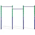ZERRO Reckstange outdoor Turnreck bis 150kg belastbar, Höhenverstellbar Dreifache Turnstange Outdoor, grün-blau