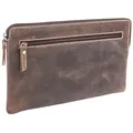 LEAS Banktasche & Geldtasche im Vintage-Style LEAS in Echt-Leder, Dark Cognac - Special-Edition