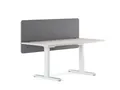 RICOO Schutzwand Akustik Büro Trennwand Schreibtisch Schallschutz Paneel grau ZAP1560-G (Tisch Sichtschutz m. Tischklemmen BxHxT 150 x 60 x 2 cm Büroschallwand), Notizen Erinnerungen mit Reißnägeln anheften Tischdicke bis max. 30 mm