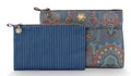 Pip Studio Caryn Cosmetic Bags Combi Jabali Kulturbeutel Blue blau dunkelblau