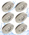 Trango 6er Set 6729IP65-069M6KSD IP65 LED Einbaustrahler in ALU gebürstet incl. 6x 6000K Tageslicht Weiß (kaltweiß) dimmbar Ultra Flach LED Modul für Bad, Dusche, Einbauspots, Deckenlampe, Spots