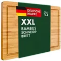 Blumtal Schneidebrett 100% Bambus antiseptisches, 2cm dickes massives Brett, Holz, Bambus, massiv mit praktischer Saftrille braun 30 cm x 45 cm x 2 cm