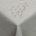 DecoHomeTextil Leinen Optik Tischdecke, Quadratisch 130 x 130 cm Hellgrau, wasserabweisend, fleckenabweisend, abwaschbar, Lotuseffekt, bügelfrei