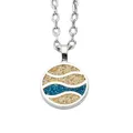 DUR Kette mit Anhänger Strandwellen Steinsand blau, 925er Silber & Strandsand, K2516
