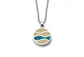 DUR Silberkette Halskette Strandwellen K2516, 42 cm – Anhänger aus 925er Silber, mit echtem Strandsand – Maritimer Schmuck in Wellenform