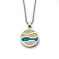 DUR Schmuck Kette STRANDWELLEN, Stein-Strandsand, Silber 925/- rhod 42cm (K2516)