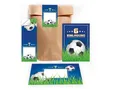 LIMONIA Einladungskarten Fußball zum 6. Geburtstag Einladungen Karten mit Umschlägen Mitgebsel, Mitbringsel Set Fussball zum sechsten Kindergeburtstag Gastgeschenke