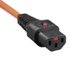 Kash Kaltgeräte-Anschlusskabel Kaltgeräte-Buchse C13 - Schutzkontakt-Winkelstecker Schwarz, Orange 3.00m 1St.