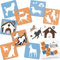 Schablonen Malen für Kinder, 8 Stück Set 15x15 cm Hunde, Kinder Kreatives Zeichenschablonen, Kunststoff Wiederverwendbar Malschablone