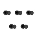 BVL Matte Schwarz Handtuchhaken, 5 Stück Aluminium Metall Wandhaken, Self Adhesive or Wall Mountable Kleiderhaken für Bad Küche