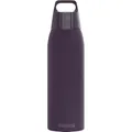 SIGG - Isolierte Trinkflasche - Thermosflasche Shield Therm One Nocturne kohlensäurehaltige Getränke - Auslaufsicher - Spülmaschinenfest - BPA-frei - 90% recycelter Edelstahl - Dunkelviolett - 1L