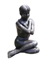 Bronzeskulpturen Skulptur Bronzefigur großer sitzender Frauenakt - Gartenfigur