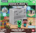 Paladone Minecraft Offiziell Lizenziertes Ausgrabungs-Set für Kinder, Gamer-Dekor und Geschenk für Jungen und Mädchen, 3 ikonische Spielfiguren enthalten, interaktives Grabspielzeug