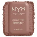 NYX Professional Makeup Buttermelt Bronze Bronzer für Gesicht und Körper, Mit Shea Butter, Mandelbutter & Mangobutter, Für eine sonnengeküsste Bräune, Farbe: Butta me up, 1 x 5 g