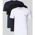 BOSS Regular Fit T-Shirt aus reiner Baumwolle im 3er-Pack Modell 'CLASSIC' in Dunkelblau, Größe M