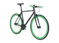 Galano Blade Fixie Fahrrad 28 Zoll Singlespeed 165 - 195 cm retro Urban Bike mit Flip Flop Nabe für Fixed Gear und Freilauf schwarz/grün 53 cm