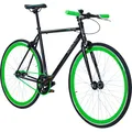 Galano Blade 28" Singlespeed Bike Erwachsenen Fahrrad Fixie schwarz/grün 53cm
