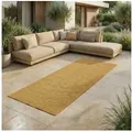 Jimri Outdoorteppich Key West, Läufer, Outdoor Teppich Balkonteppich Terassenteppich gelb Läufer | 80 cm x 250 cm