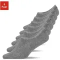 SNOCKS Füßlinge Invisible Socks Sneaker Socken Damen & Herren (6-Paar) aus Bio-Baumwolle, mit Anti-Rutsch-Pad und unsichtbar in den Schuhen grau 43-46