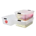 Iris Ohyama Aufbewahrungsbox mit Deckel, 30L, 3er-Set, Transparent, Schnappverschlüsse mit Griffen, Stapelbar, Stark & Langlebig, Für Kleidung, Garage, Zuhause, Büro, Plastikbox, Lagerung TB-30