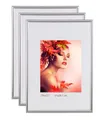 IDEAL TREND 2er 3er 5er Pack Bilderrahmen Kunststoff Lifestyle Foto Rahmen Collage KYOTO: Farbe: 3er Pack Silber | Format: 13x18