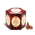 HEM Red Rose Rückfluss Räucherkegel - 40 Stück Braune Kegel | Langanhaltendes blumiges Aroma für Positivität, Liebe & Entspannung | Holzpulver Aromatherapie für Stressabbau & Luftreinigung