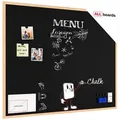 ALLboards Tafel Schwarze Magnetische Kreidetafel Naturholzrahmen Schreibtafel 80 cm x 100 cm