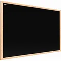 Schwarze magnetische Kreidetafel mit Naturholzrahmen 100x80 cm - Schwarz