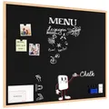 ALLboards Kreidetafel mit schwarzem lackiertem Holzrahmen 100x80cm, Schwarz, Schreibtafel, Kreide