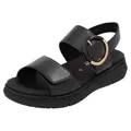 Remonte Riemchensandale, Sandale, Bequemschuh, Sommerschuh mit praktischen Klettverschlüssen schwarz 44 EU