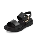Remonte Damen Riemchensandalen D2K50, Frauen Sandalen,lose Einlage,flach,Sommerschuhe,Freizeitschuhe,offene Schuhe,Strandschuhe,schwarz (00),44 EU