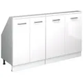 Vicco Dachschrägenschrank-Set, Weiß Hochglanz, Weiß, Holzwerkstoff, 2 Fächer, Rechteckig, 140x83.8x46 cm, Wohnzimmer, Kommoden & Sideboards, Kommoden