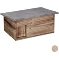Relaxdays Igelhaus Bausatz Tannenholz Geflammt Wasserdicht 21 cm x 46 cm x 34 cm 2,5 kg