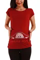 Coming Soon - Lustige witzige süße Umstandsmode mit Motiv Umstandsshirt für die Schwangerschaft T-Shirt Schwangerschaftsshirt, Kurzarm (Weinrot, Small)