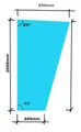 Glaszentrum Hagen - 80x200x60 cm Seitenteil für Glasvordach - VSG Glas 9,54mm - Milchglas