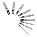 XPOtool Locheisen Set 3-12mm 9tlg Lochschneider aus Carbonstahl für Leder, Gummi, Weichplastik etc.