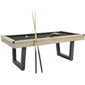Vente-Unique Billardtisch, Schwarz, Natur, Holz, 213.4x111.8 cm, Freizeit, Sport & Fitness